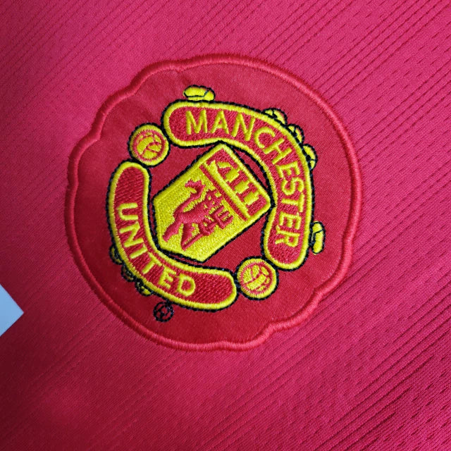 Camisa Manchester United 07/08 Home Manga Longa - Retrô Masculina