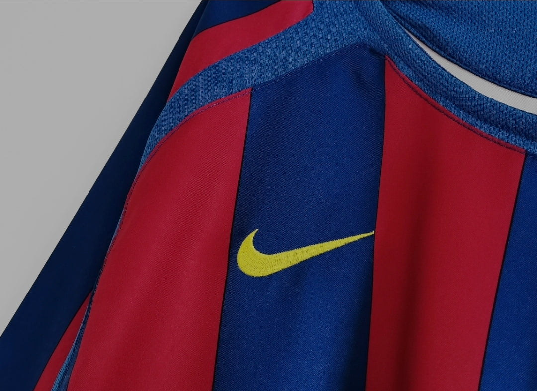 Camisa Barcelona 2005/2006 Home Manga Longa - Retrô Masculina