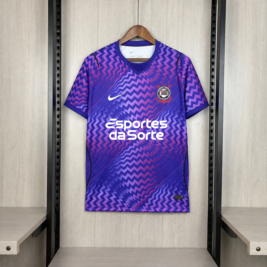 Camisa Corinthians Goleiro Roxa Com Patrocínios 26/27 - Nike Torcedor Masculina