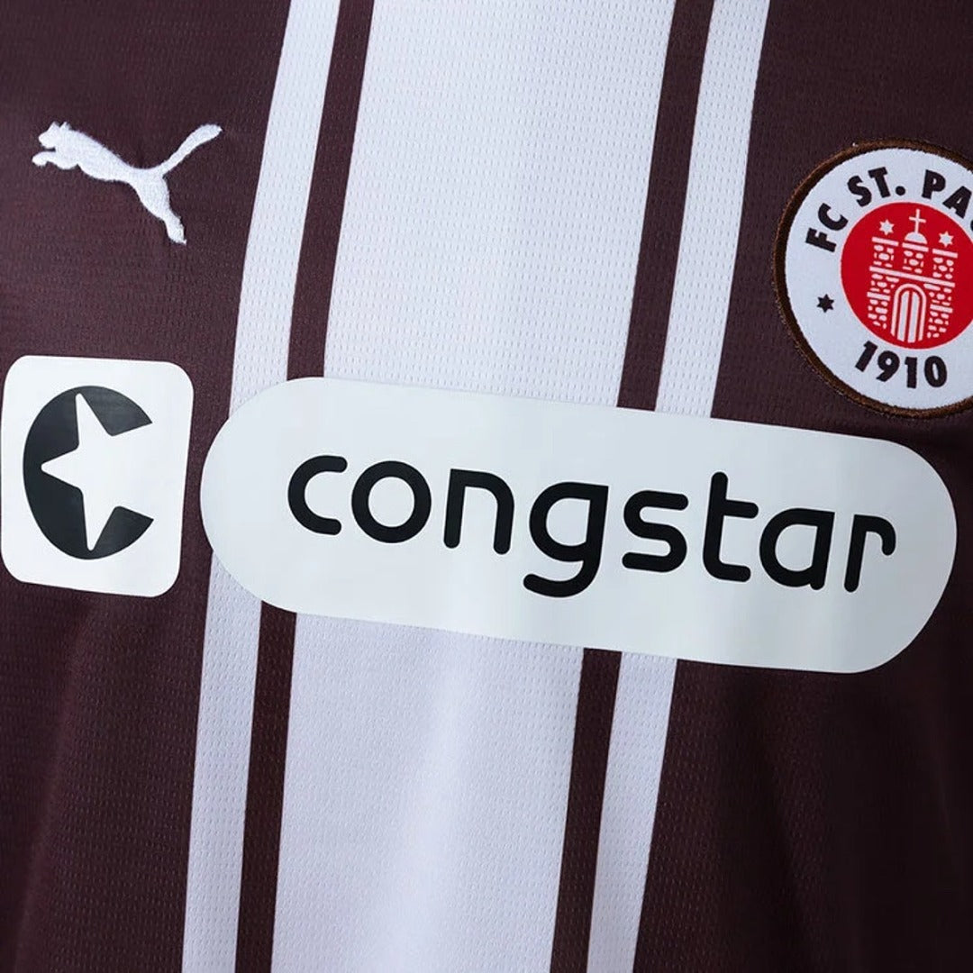 Camisa St. Pauli Home 26/27 Manga Longa - Torcedor Masculina