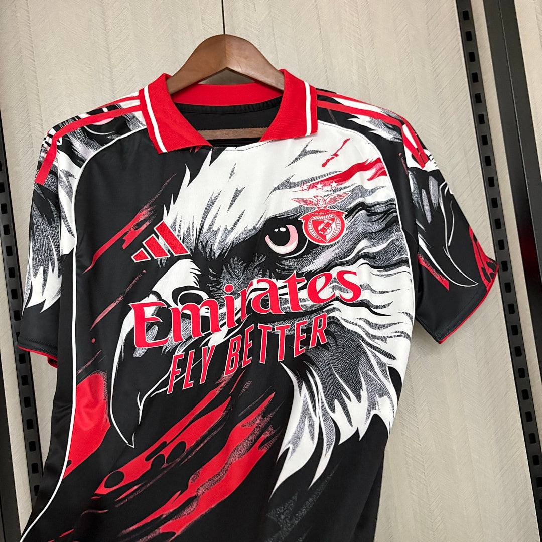 Camisa Benfica Preta Branca 26/27 - Adidas Torcedor Masculina