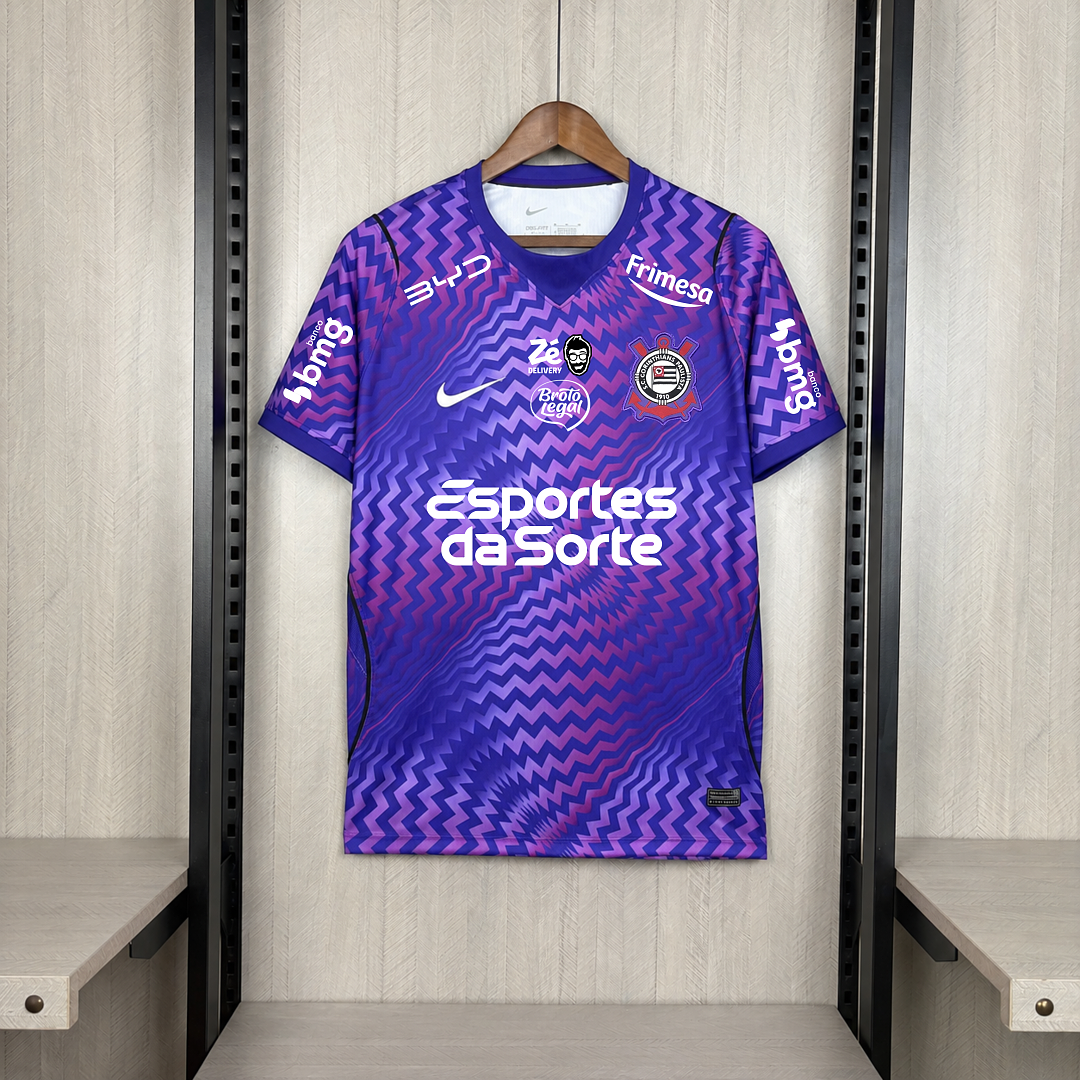 Camisa Corinthians Goleiro Roxa Com Patrocínios 26/27 - Nike Torcedor Masculina