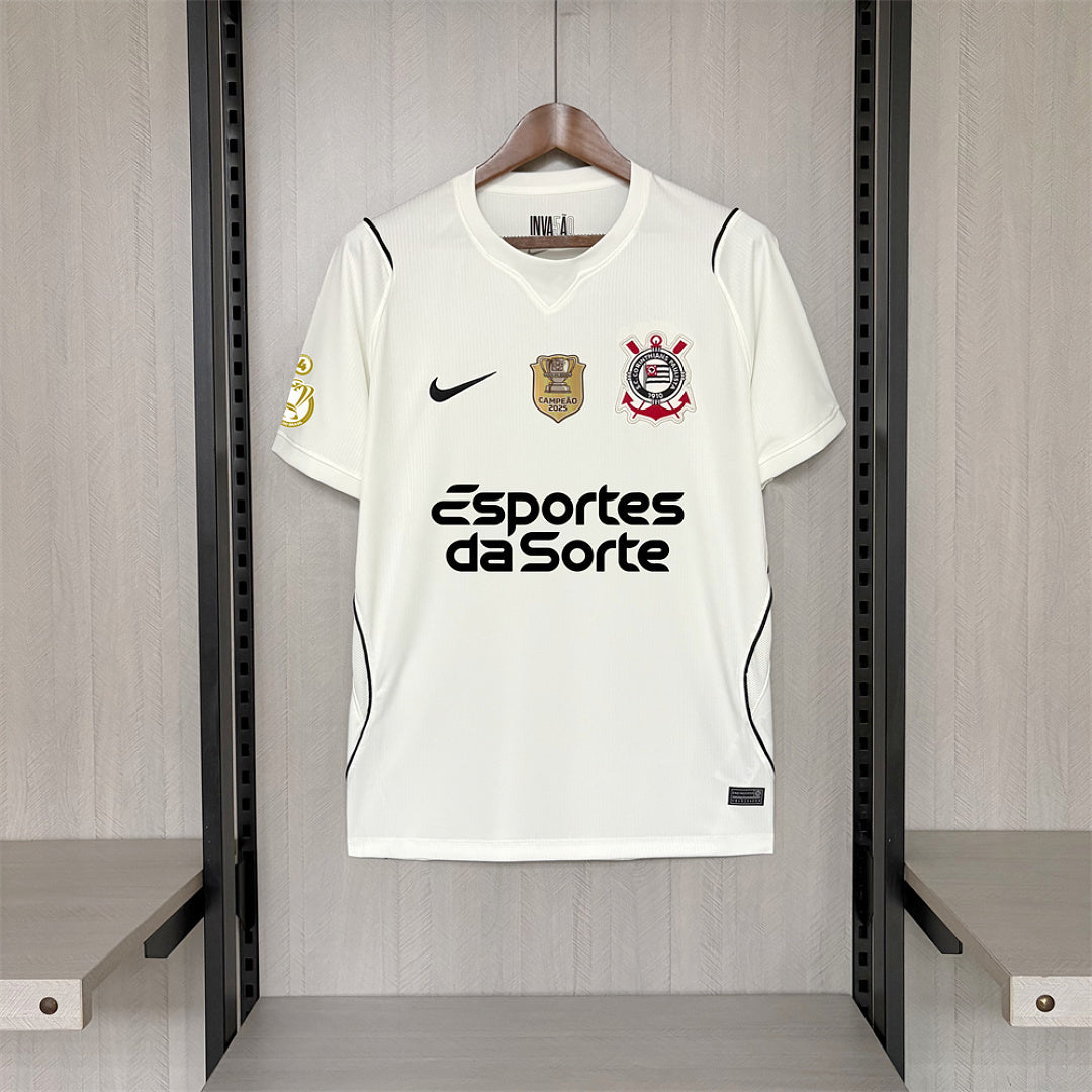Camisa Corinthians Home Com Patrocínios 26/27 - Nike Torcedor Masculina