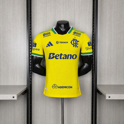 Camisa Flamengo Edição Copa do Mundo Amarela Com Patrocínios 26/27 - Adidas Jogador Masculina