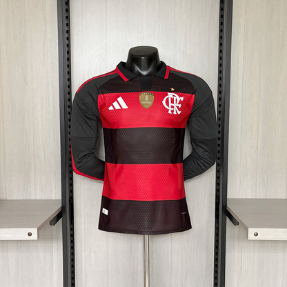 Camisa Flamengo Home Com Patrocínios 26/27 Manga Longa - Adidas Jogador Masculina