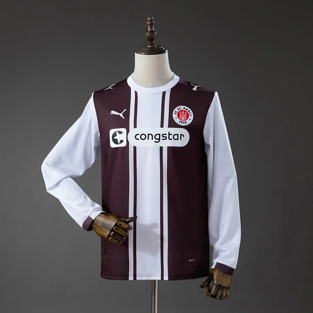 Camisa St. Pauli Home 26/27 Manga Longa - Torcedor Masculina