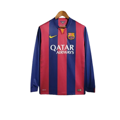 Camisa Barcelona 14/15 Home Manga Longa - Retrô Masculina